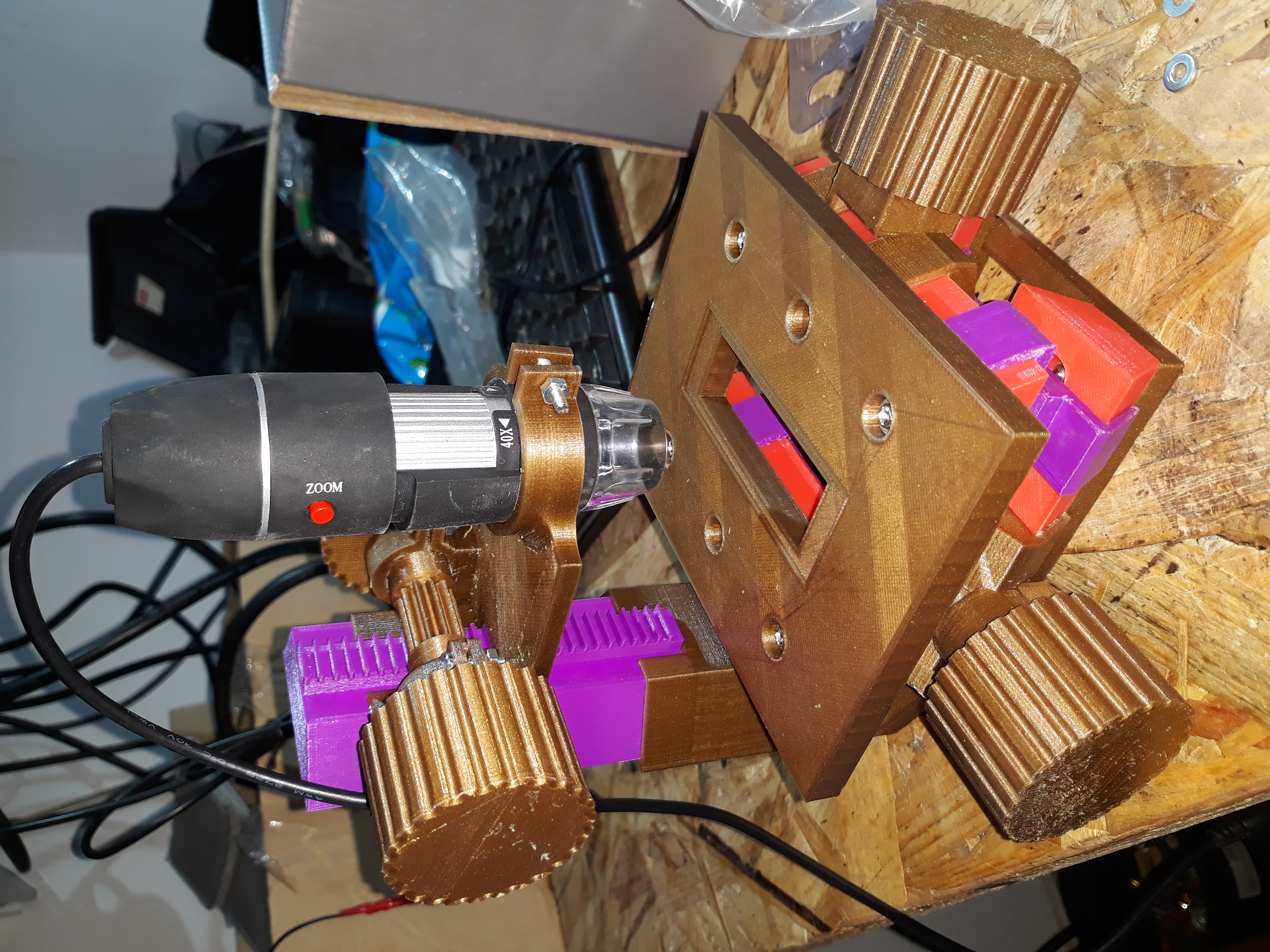 Cheap microscope stand with adjustable table / stage