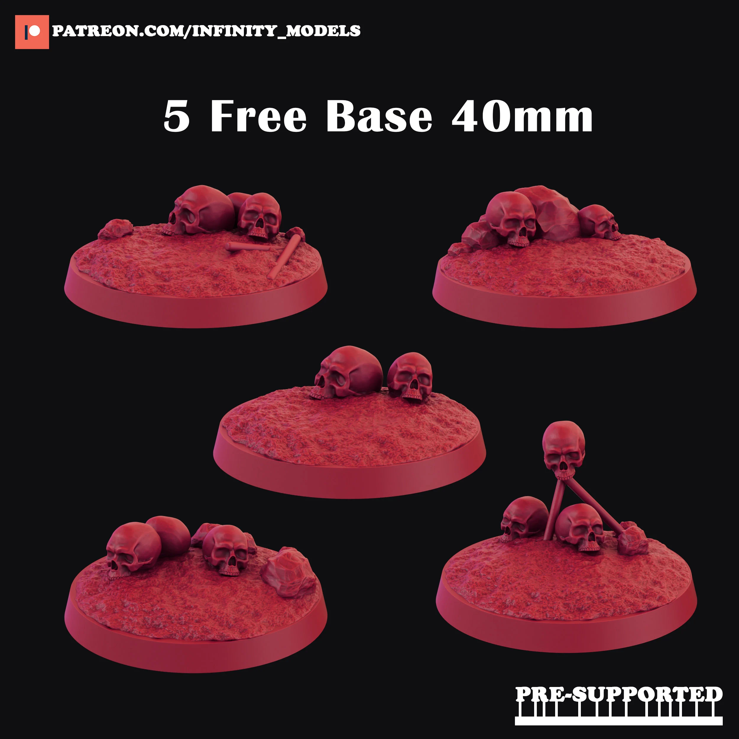 Scull Base 40mm - Tabletop Miniatures