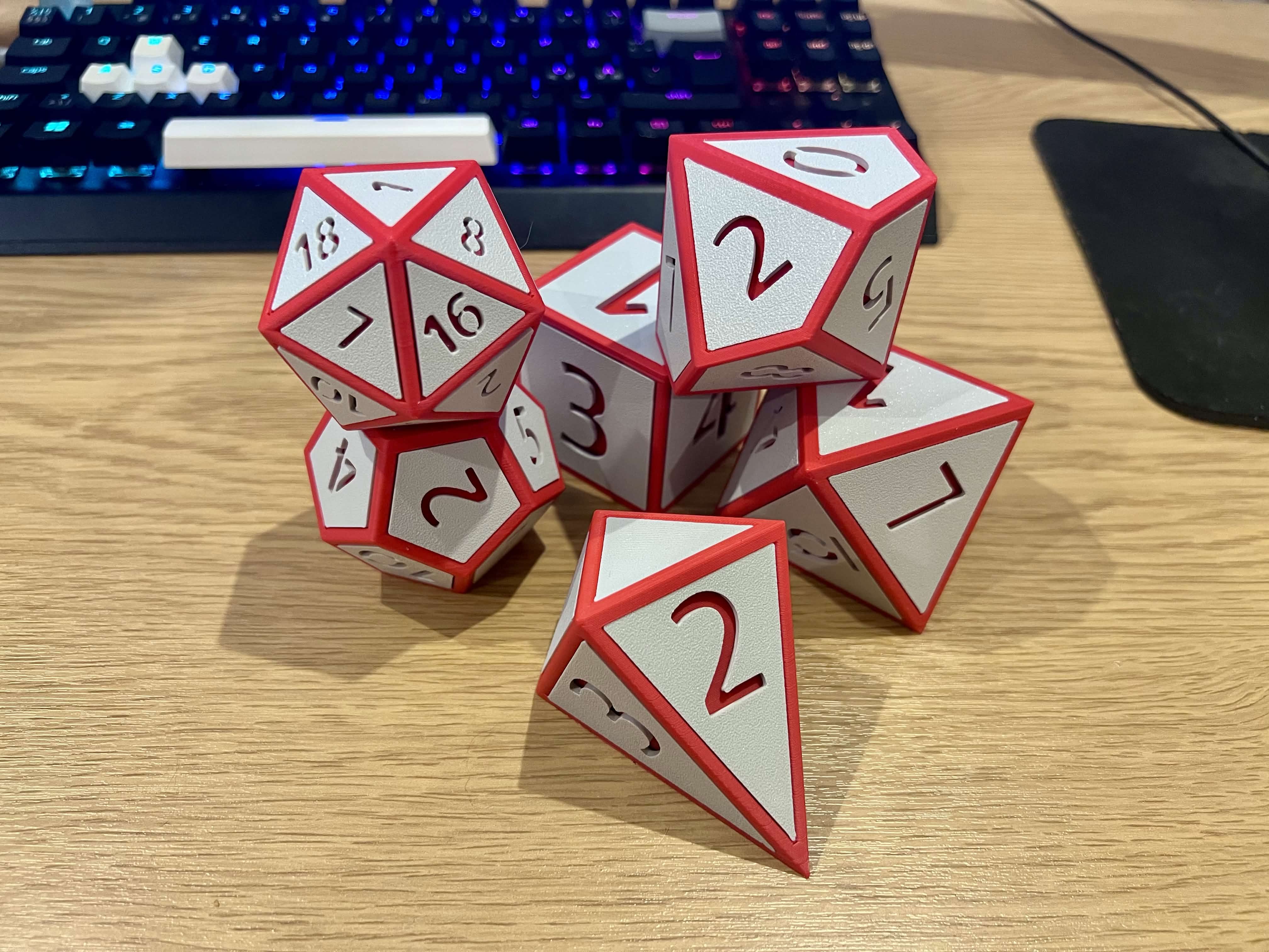 Color separated, FDM printable chonk dice set