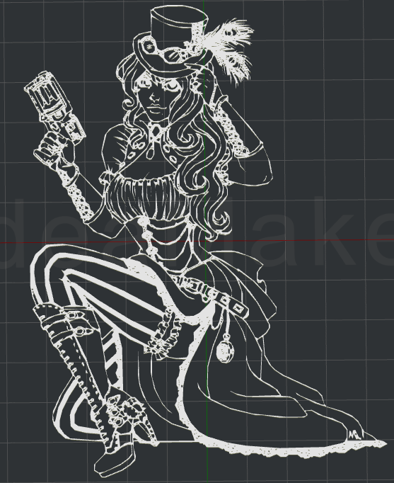 Steampunk Girl 2D Wall Art