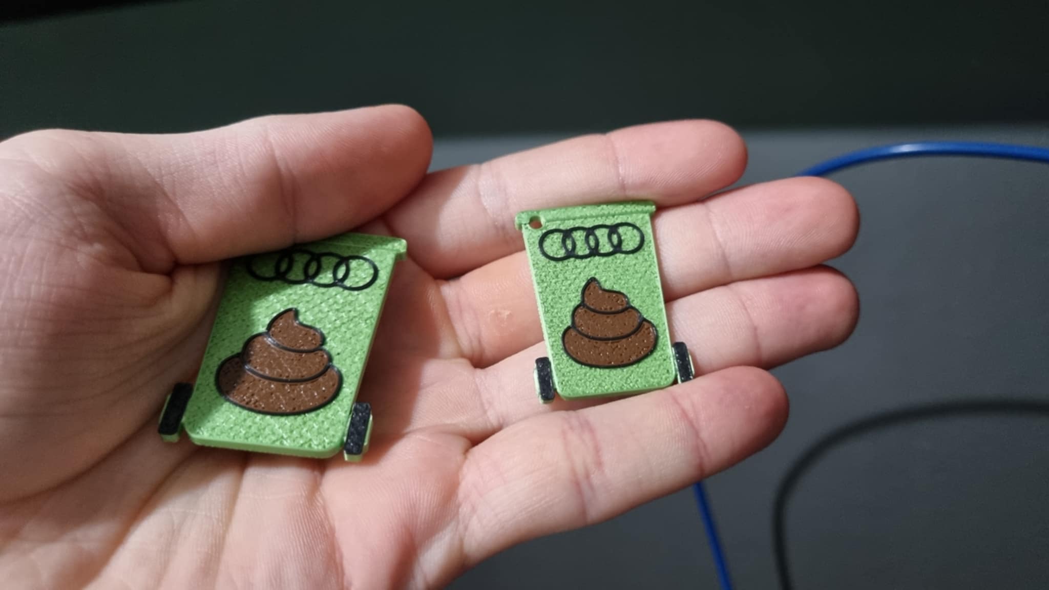 Audi shitbox poo container keyring