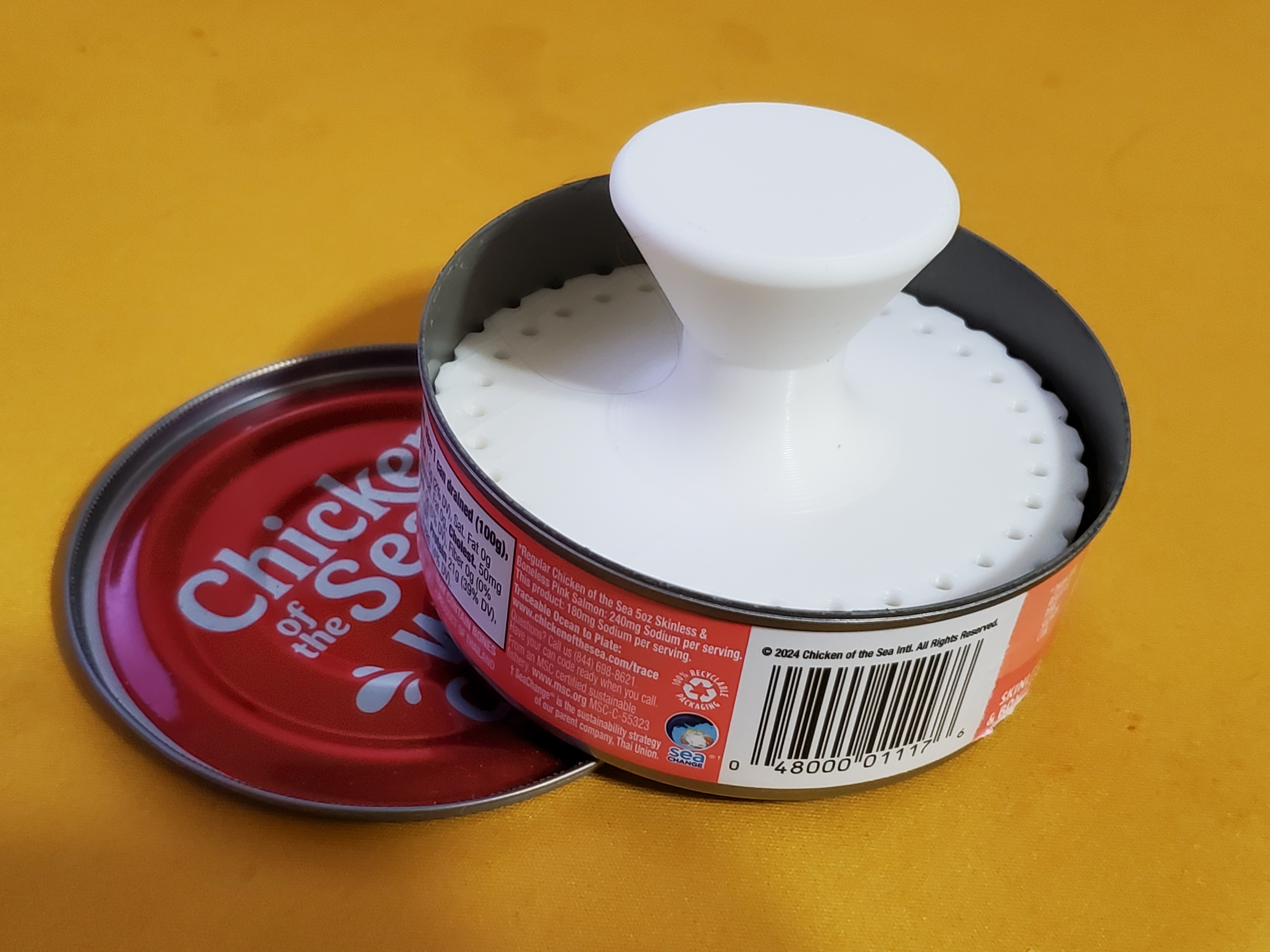 Canned Tuna Smoosher (82mm diameter, for can-opener use)