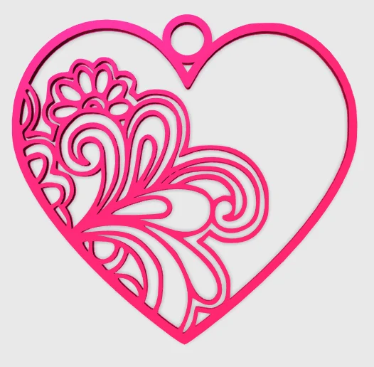 Heart Flower Pendant