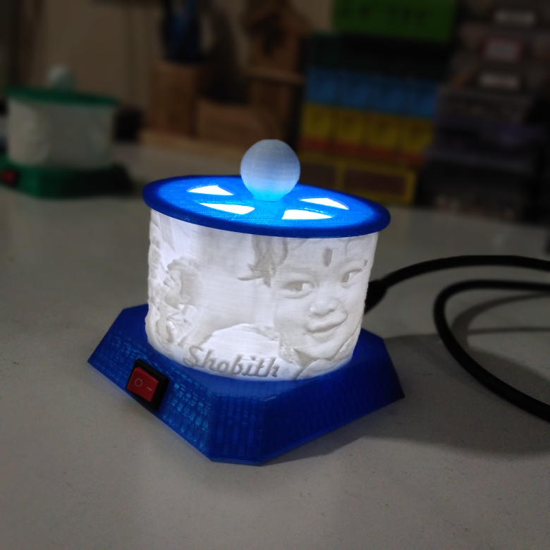 360 degree Lithophane holder (3mm)