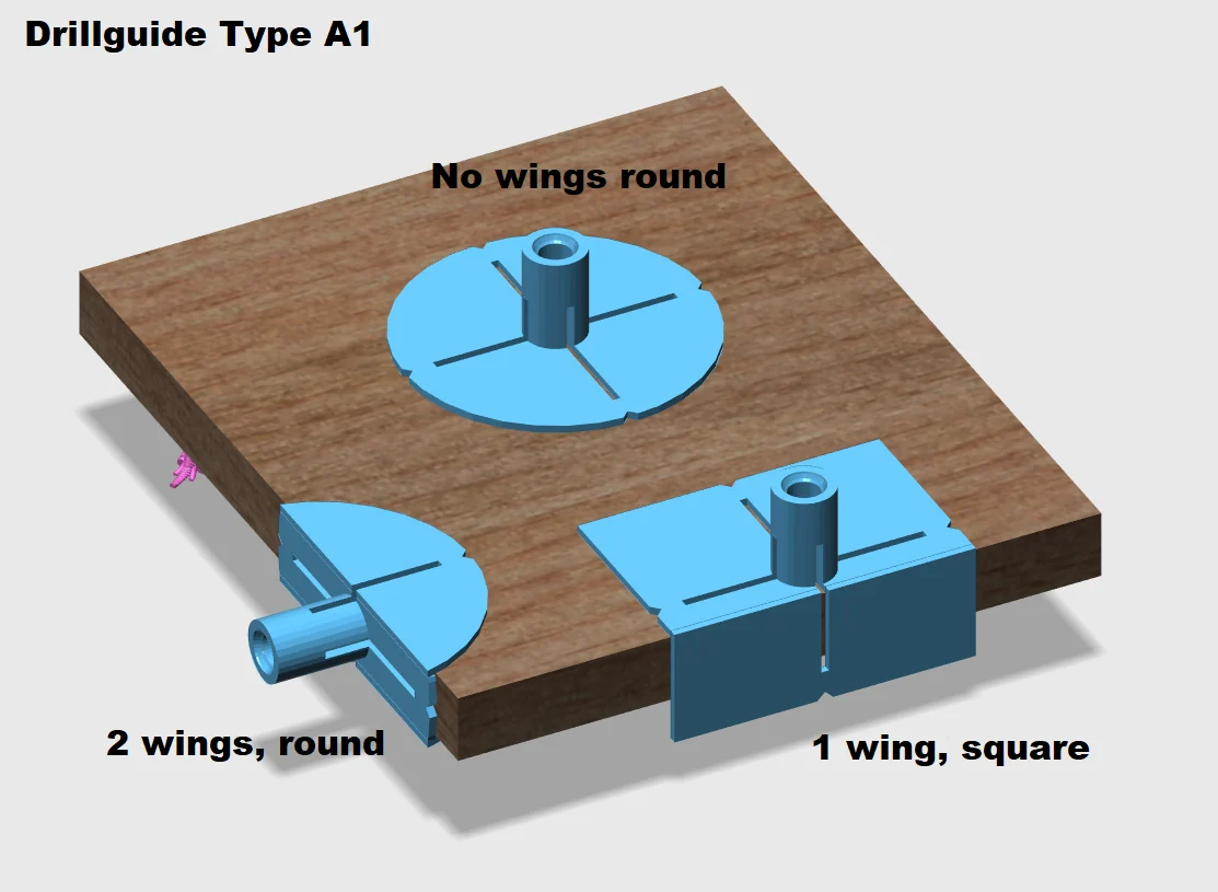 Drillguide for straight/perpendicular holes Type A1, customizable