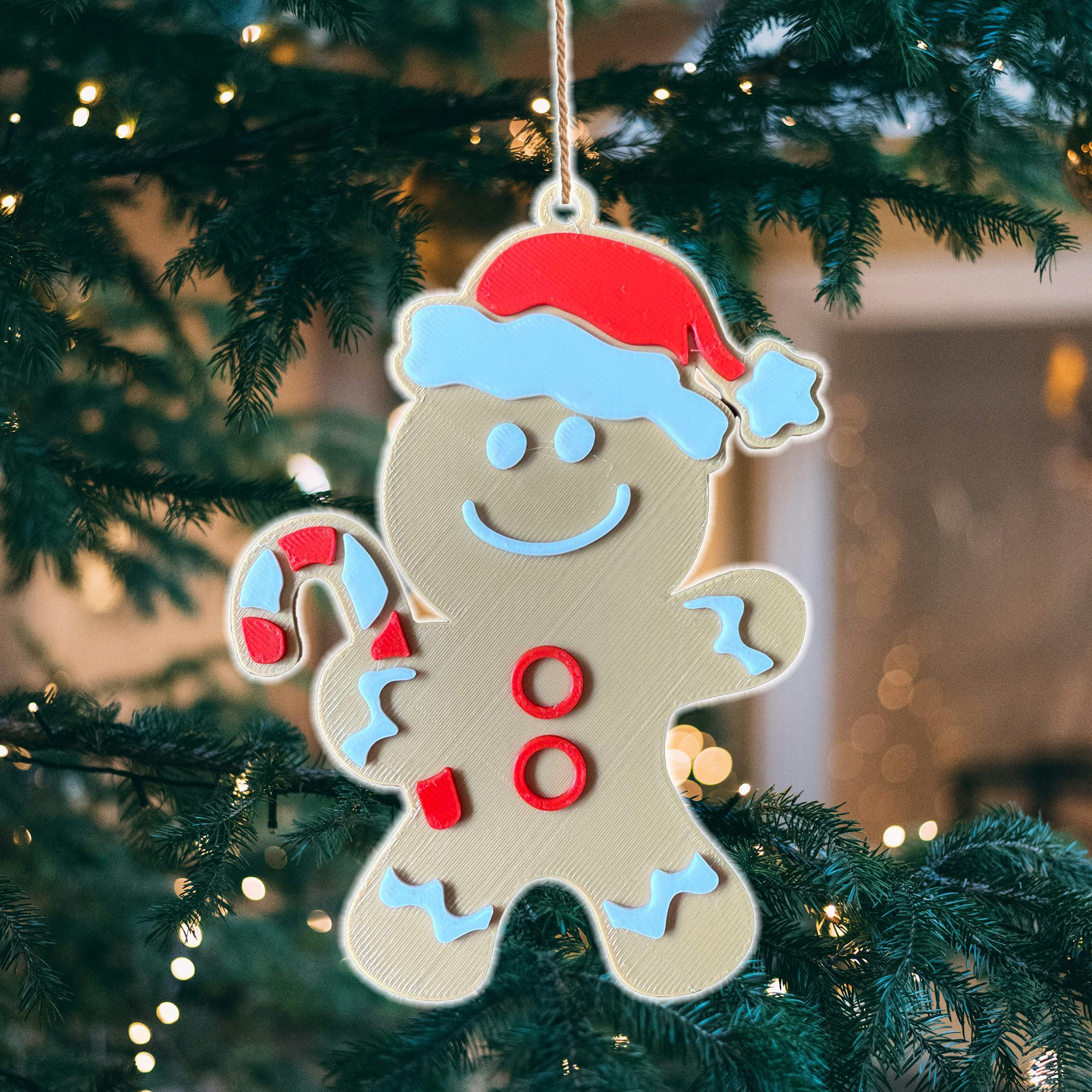 Christmas Gingerbread Man v2 Tree Ornament