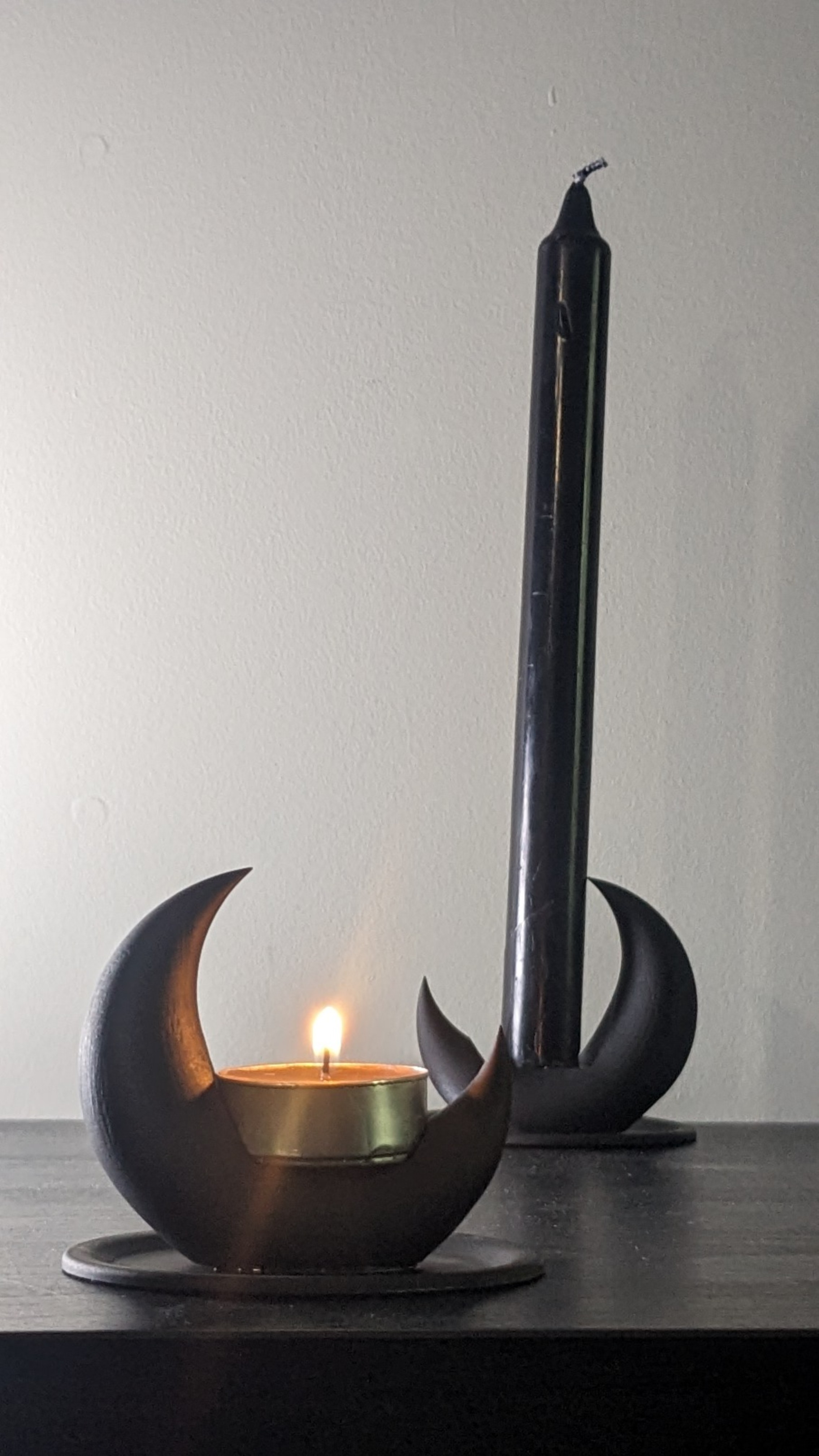 Moon Tall Light & Tea Light Candle Holder