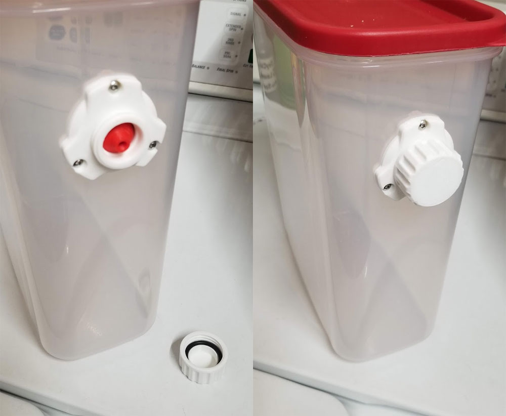 Filament guide for dry box, with o-ring screw cover IMPROVED VERSION (STP files included)