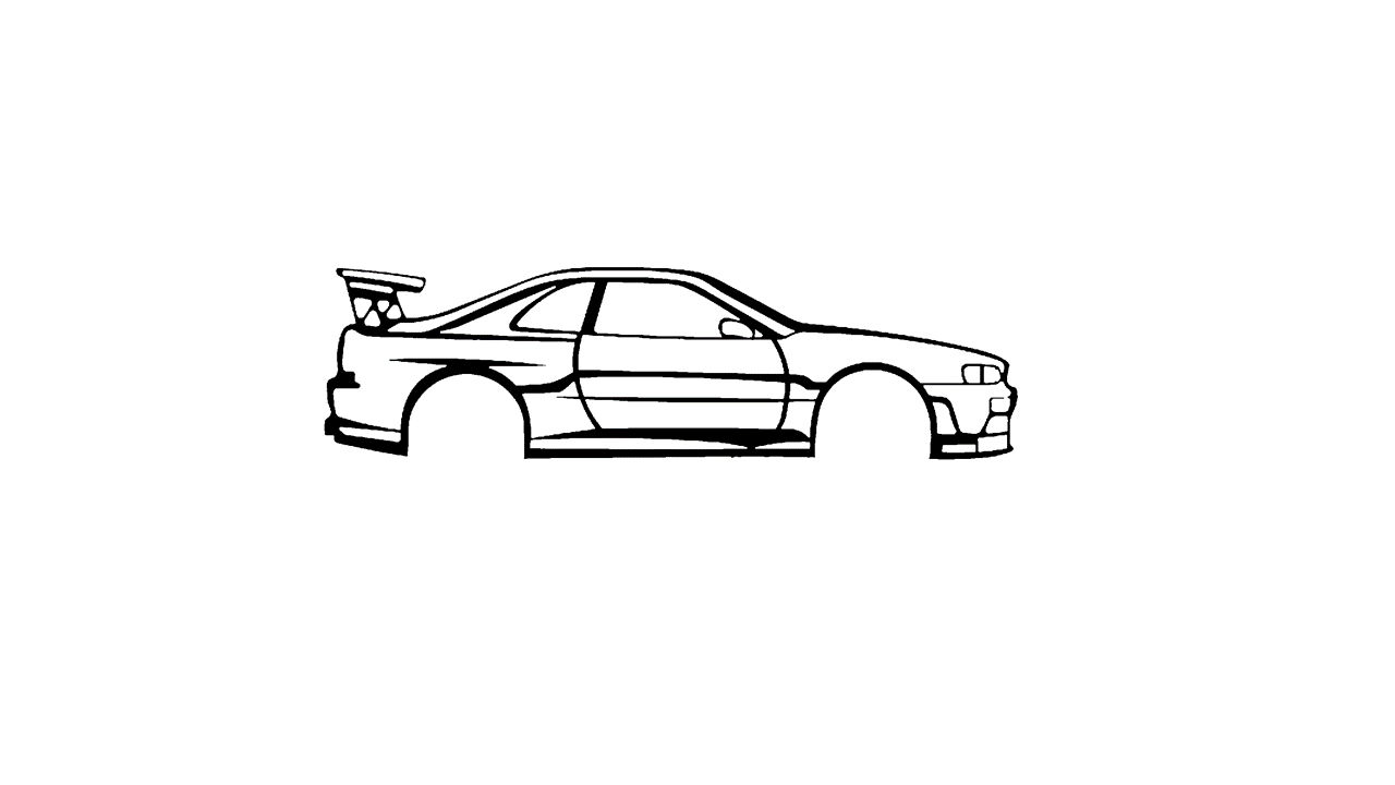 2D R34 Skyline Wall Art