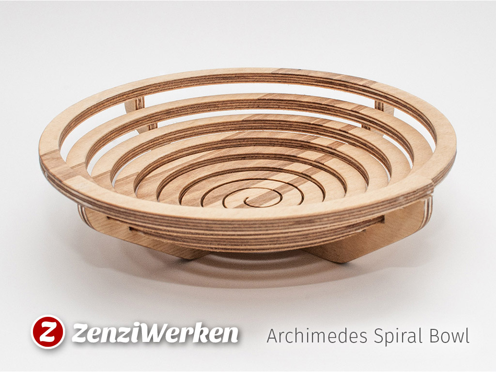 Archimedes Spiral Bowl cnc/laser