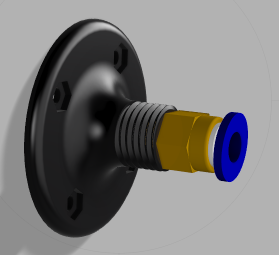 Drybox passthrough for 1/8 NPT/M10 and M6 Bowden/PTFE fitting