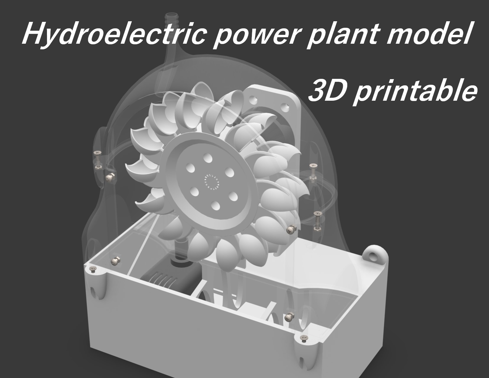 3D printed hydroelectric power plant model