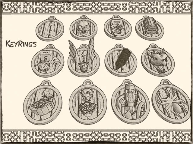 Fantasy Keychains / Keyrings (x20) for Dungeons & Dragons, Warhammer or Pathfinder