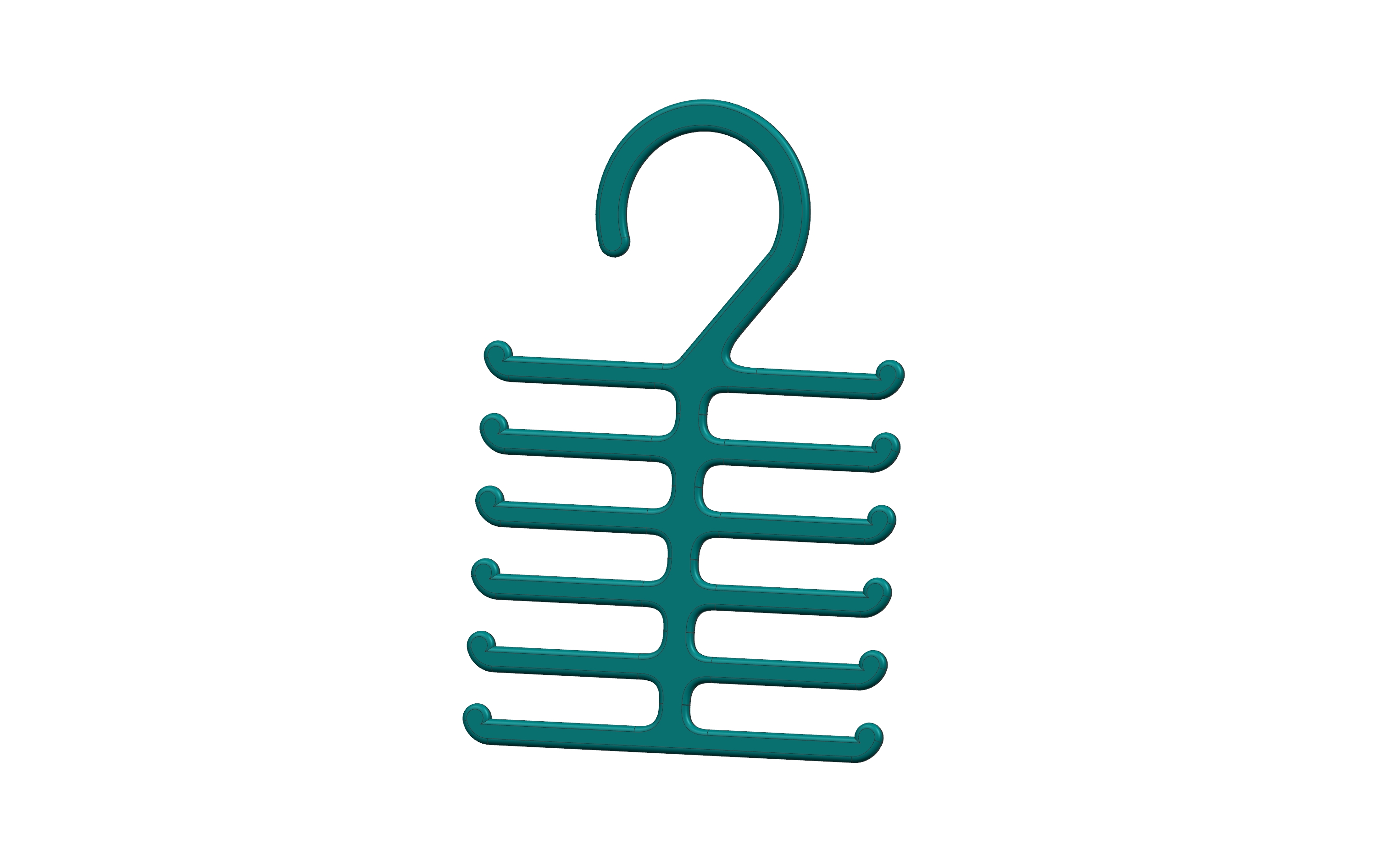 Tie Rack with Rounded Edges