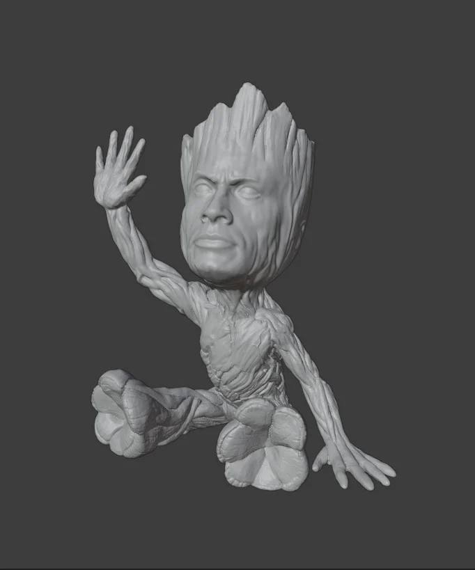 Grock - (Groot + The Rock Mashup) - No Supports