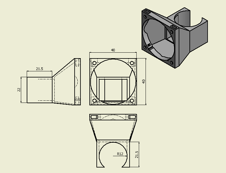 Fan mount 40x40