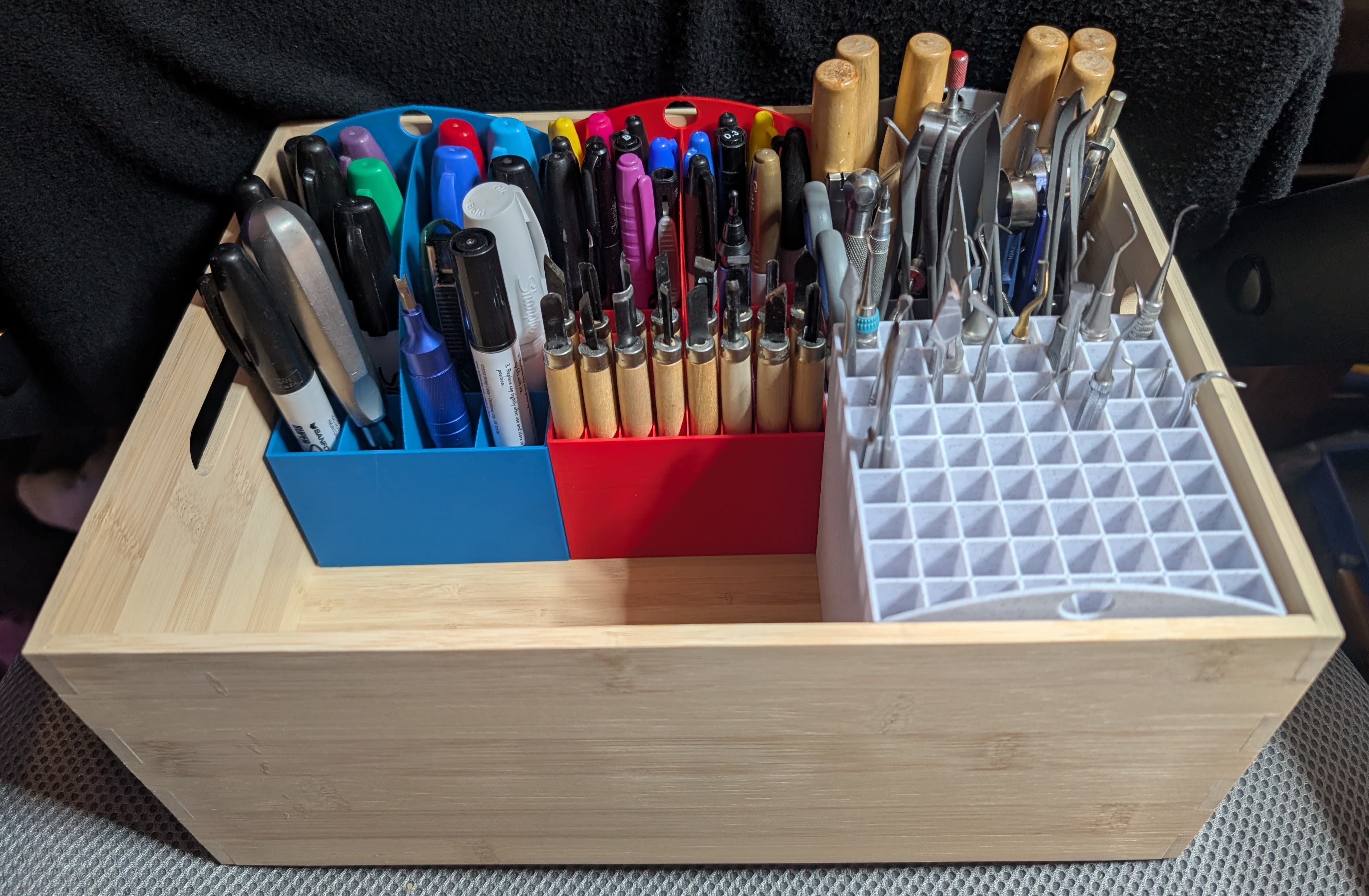 Tool organization modules for Ikea Uppdatera bamboo box