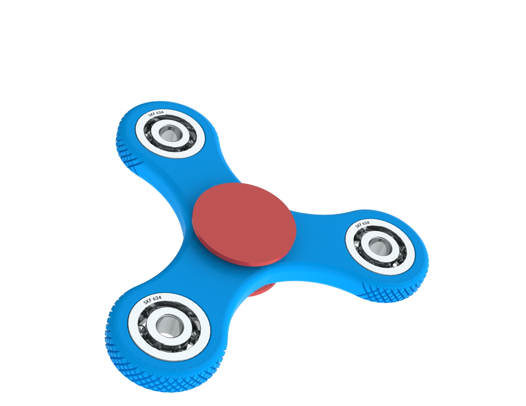 Fidget Tri-Spinner Knurled 624 Bearing