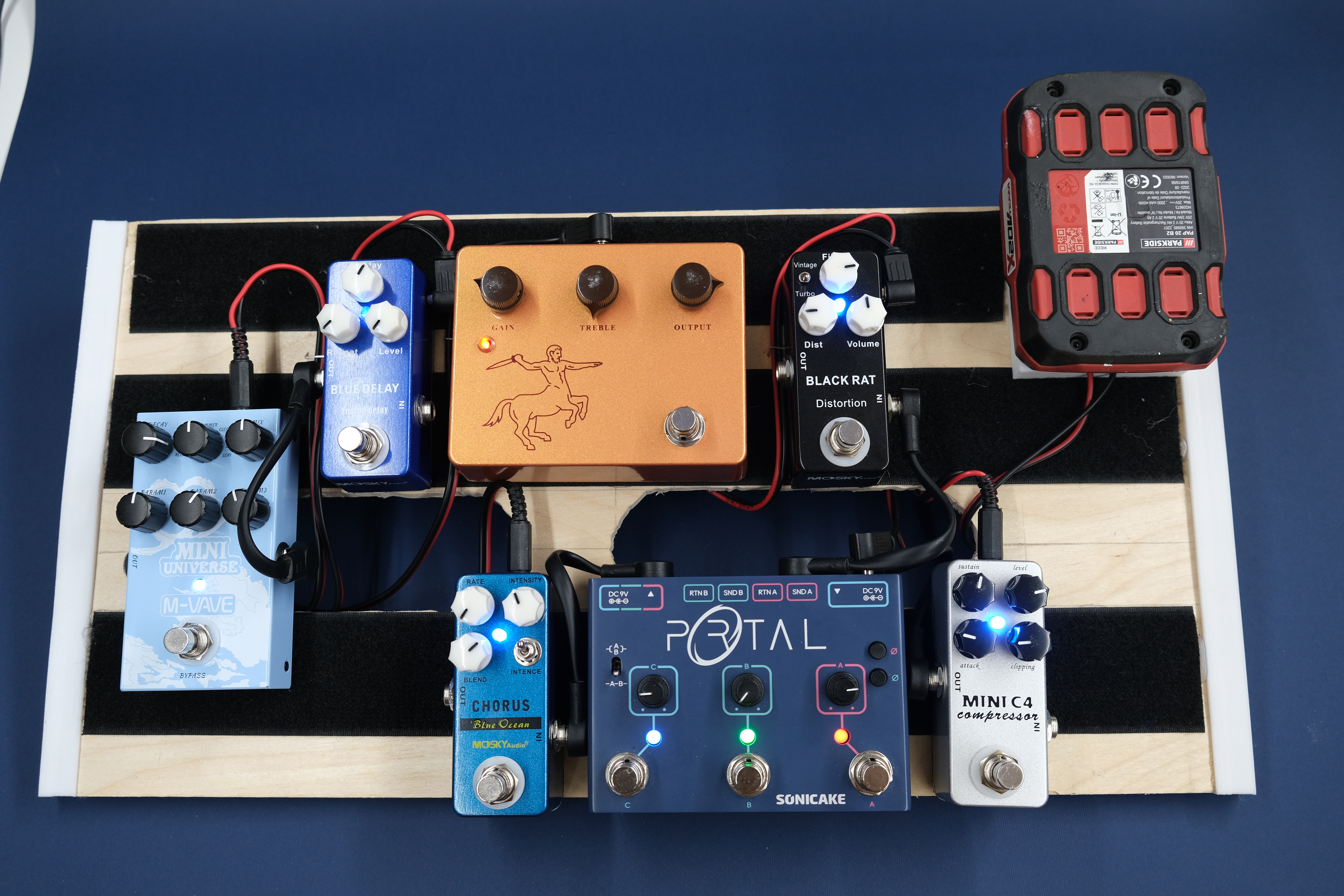 Modular 3D Printed Mounts for DIY Battery-Powered Guitar Pedalboard