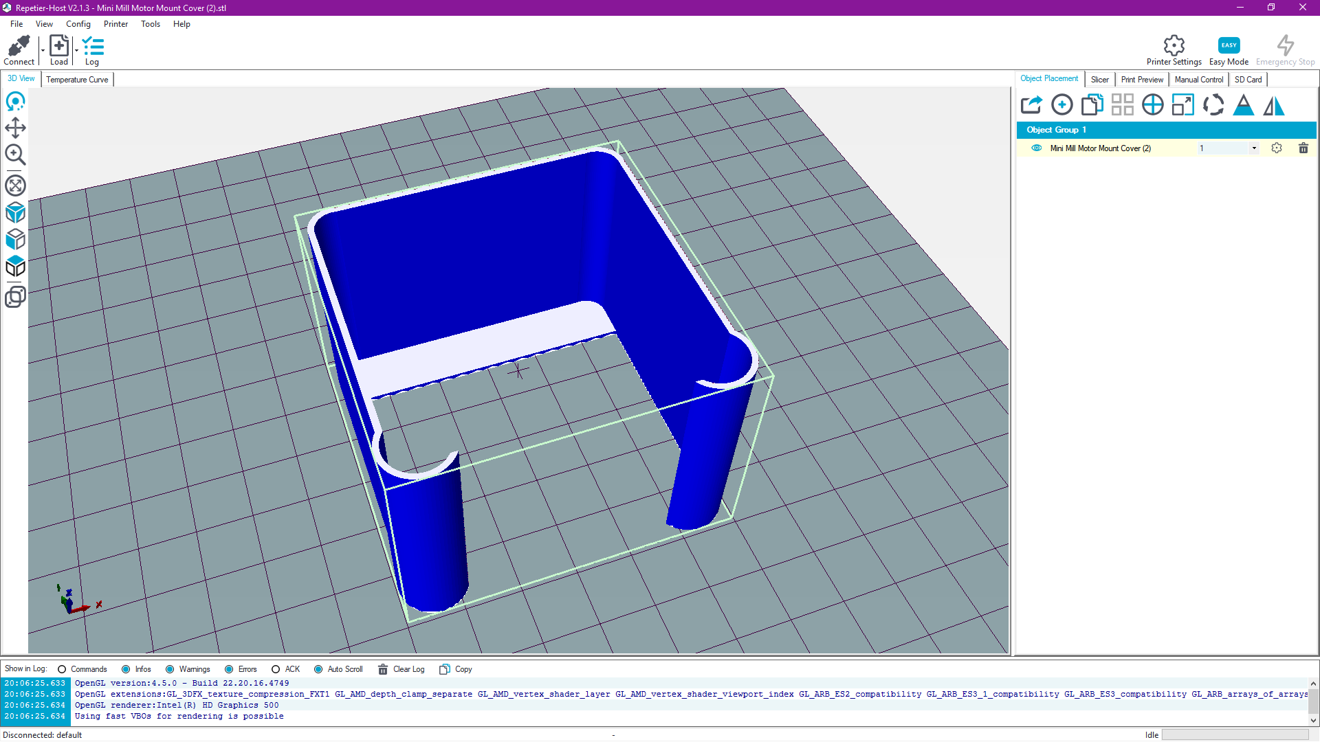 Openbuilds Mini Mill Nema23 Motor Mount Cover