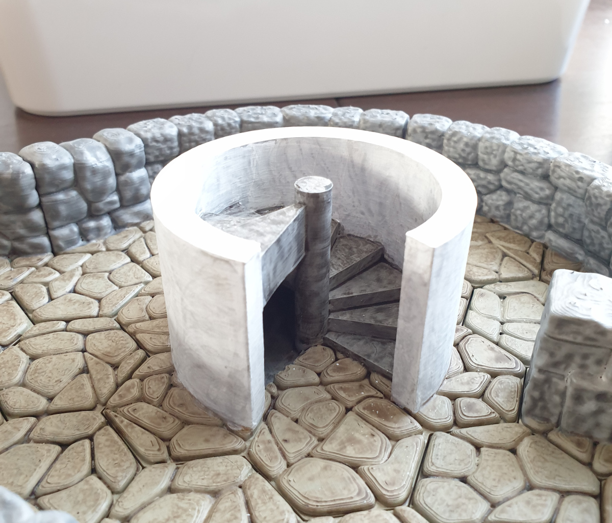 WDhex spiral staircase for irregular stone floor