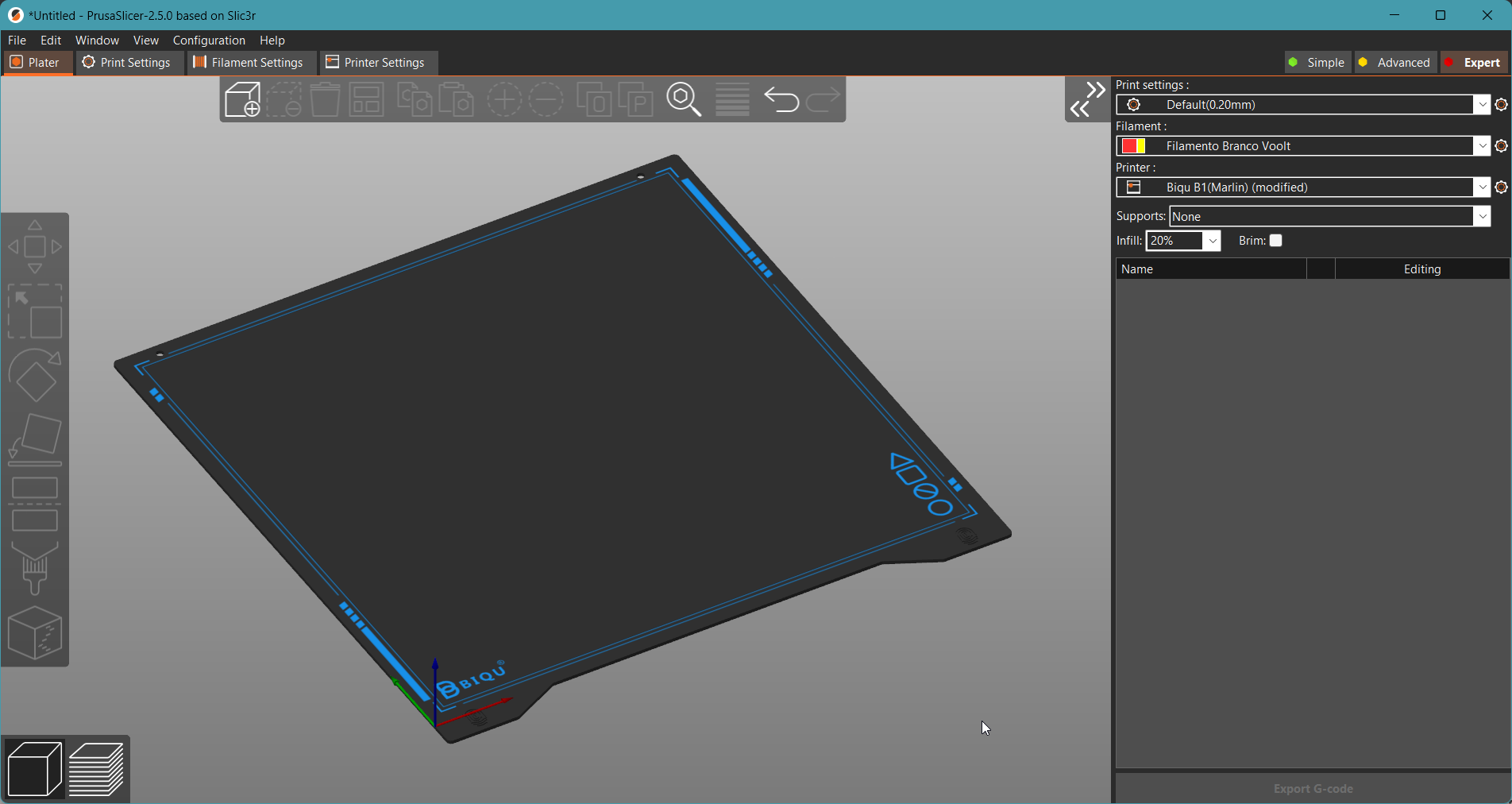 Two Trees BlueR/ Biqu B1 PrusaSlicer Optimized Profile