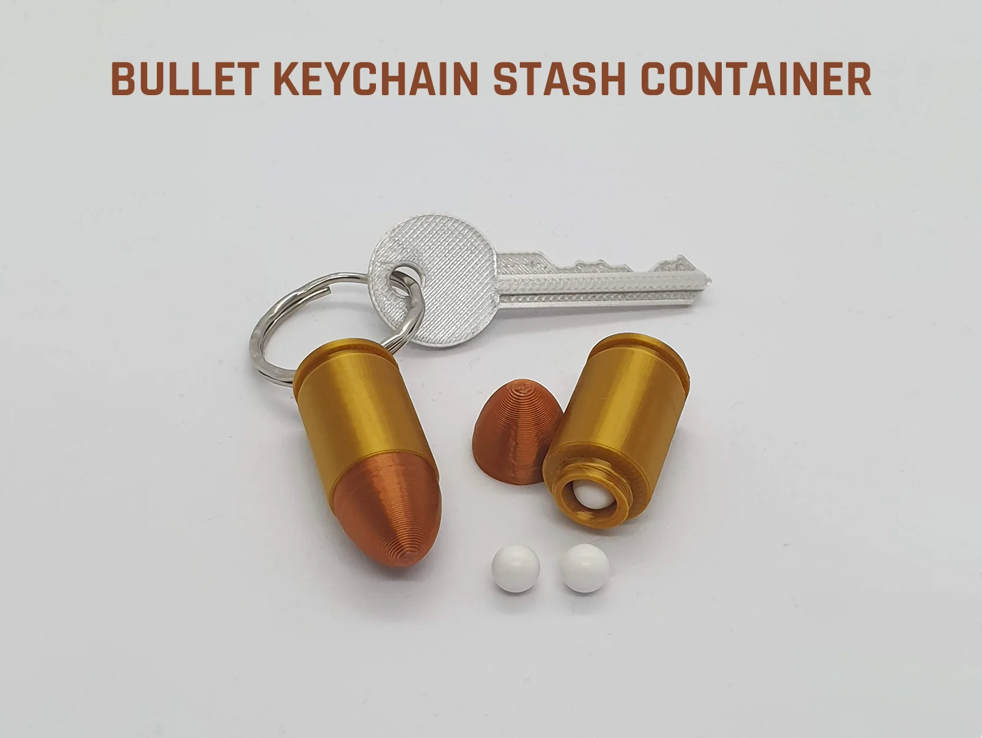 Bullet Keychain Stash Container