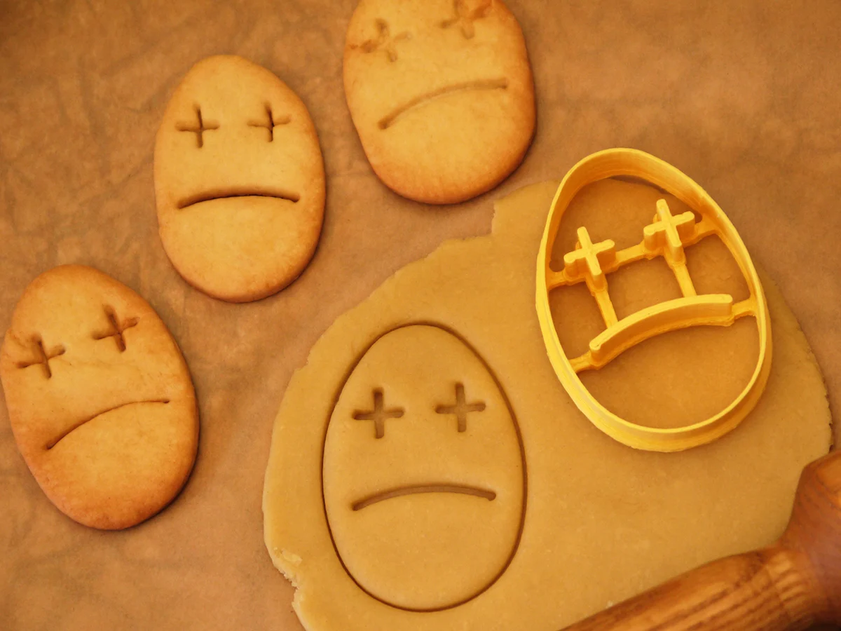 Easter sad egg cookie cutter