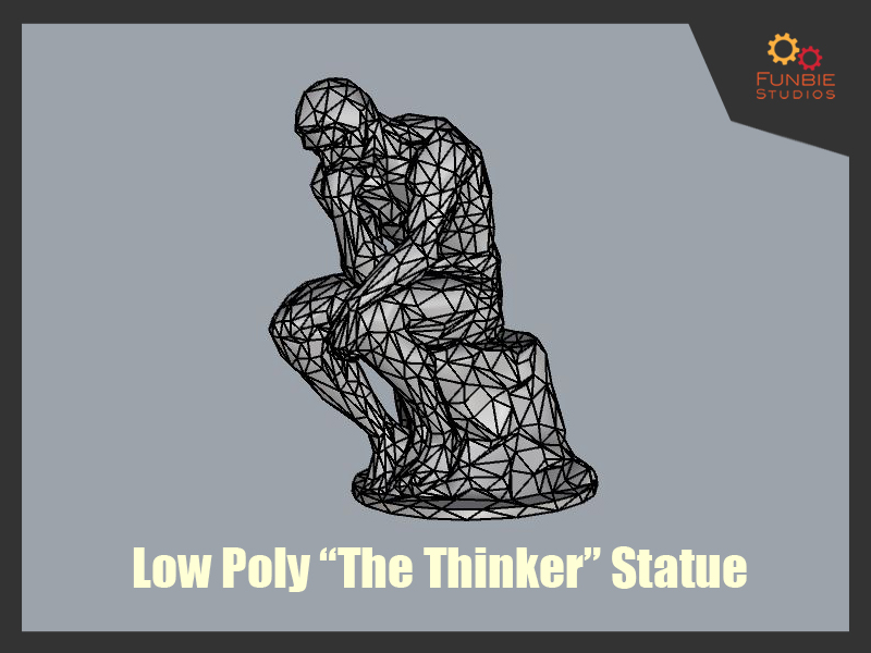 Low Poly "The Thinker" Statue by Rodin
