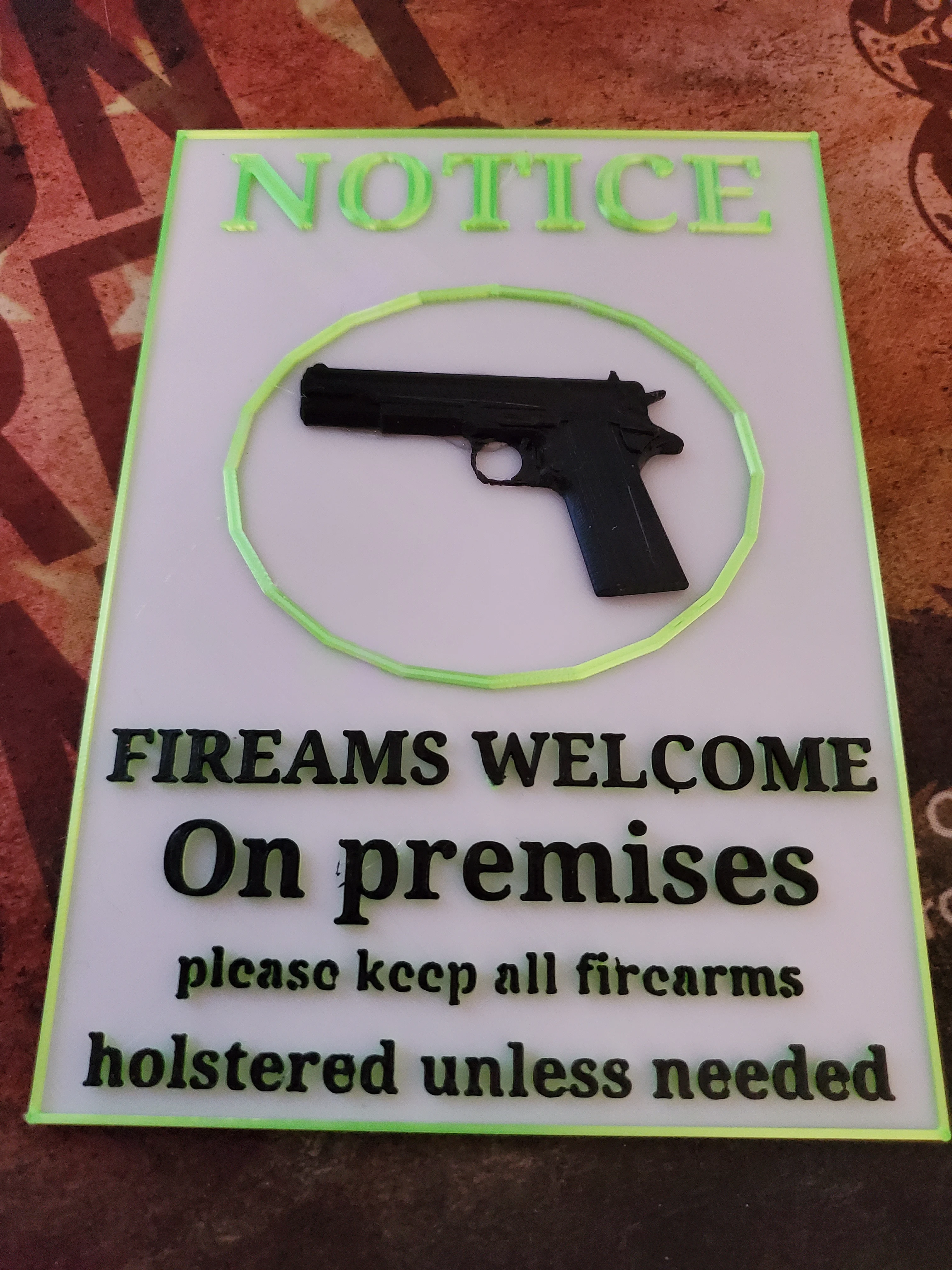 Firearms welcome