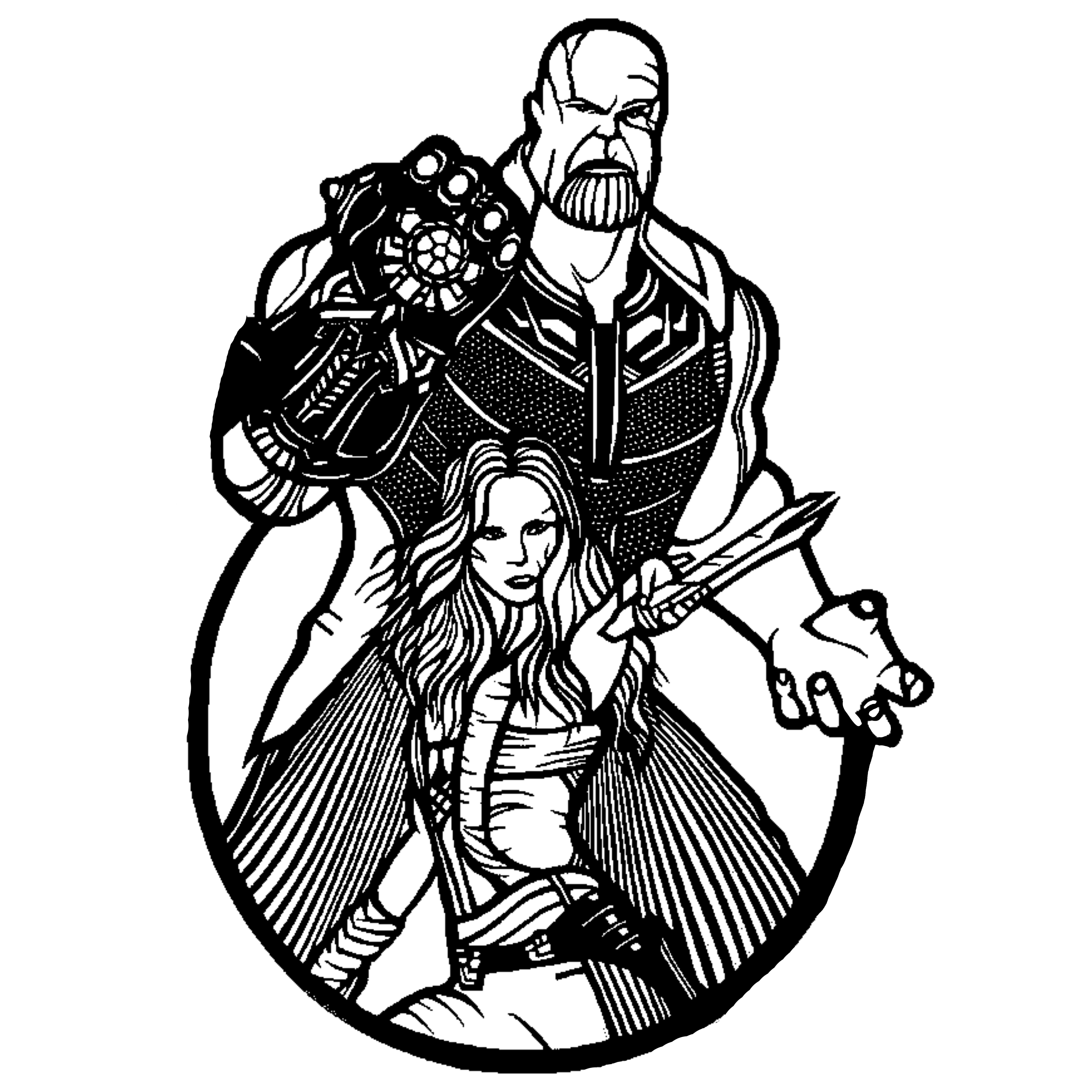 2D Thanos and Gamora