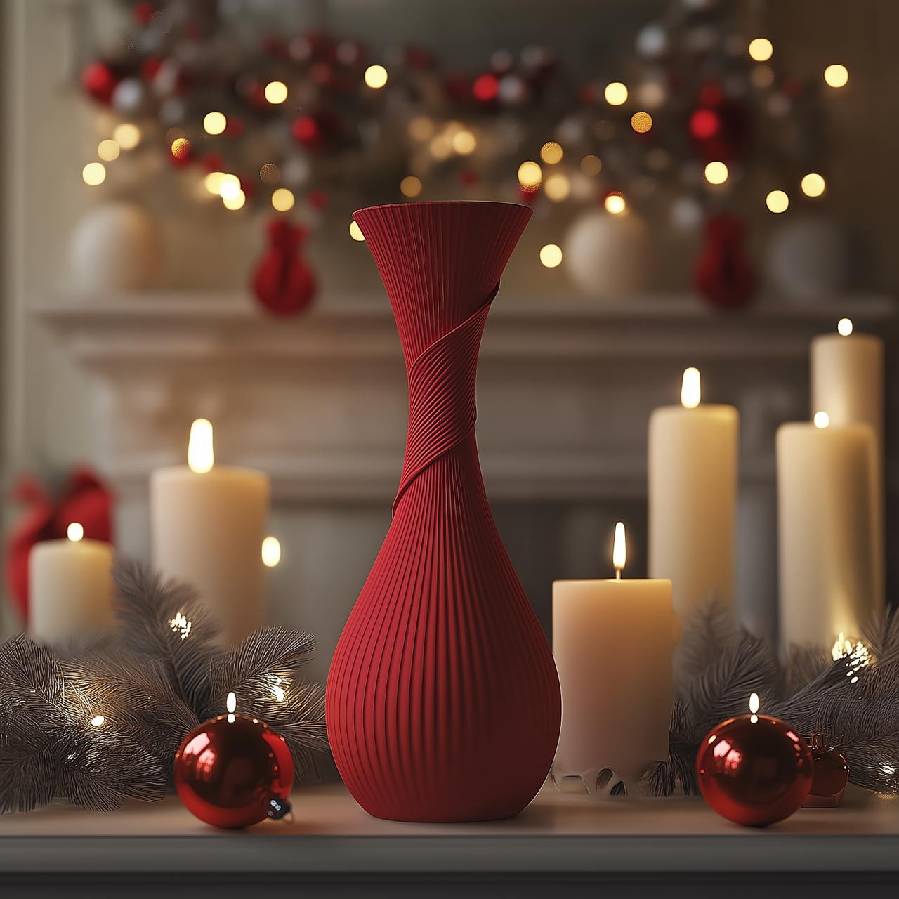 Yuletide Vase for Simple Festive Home Decor