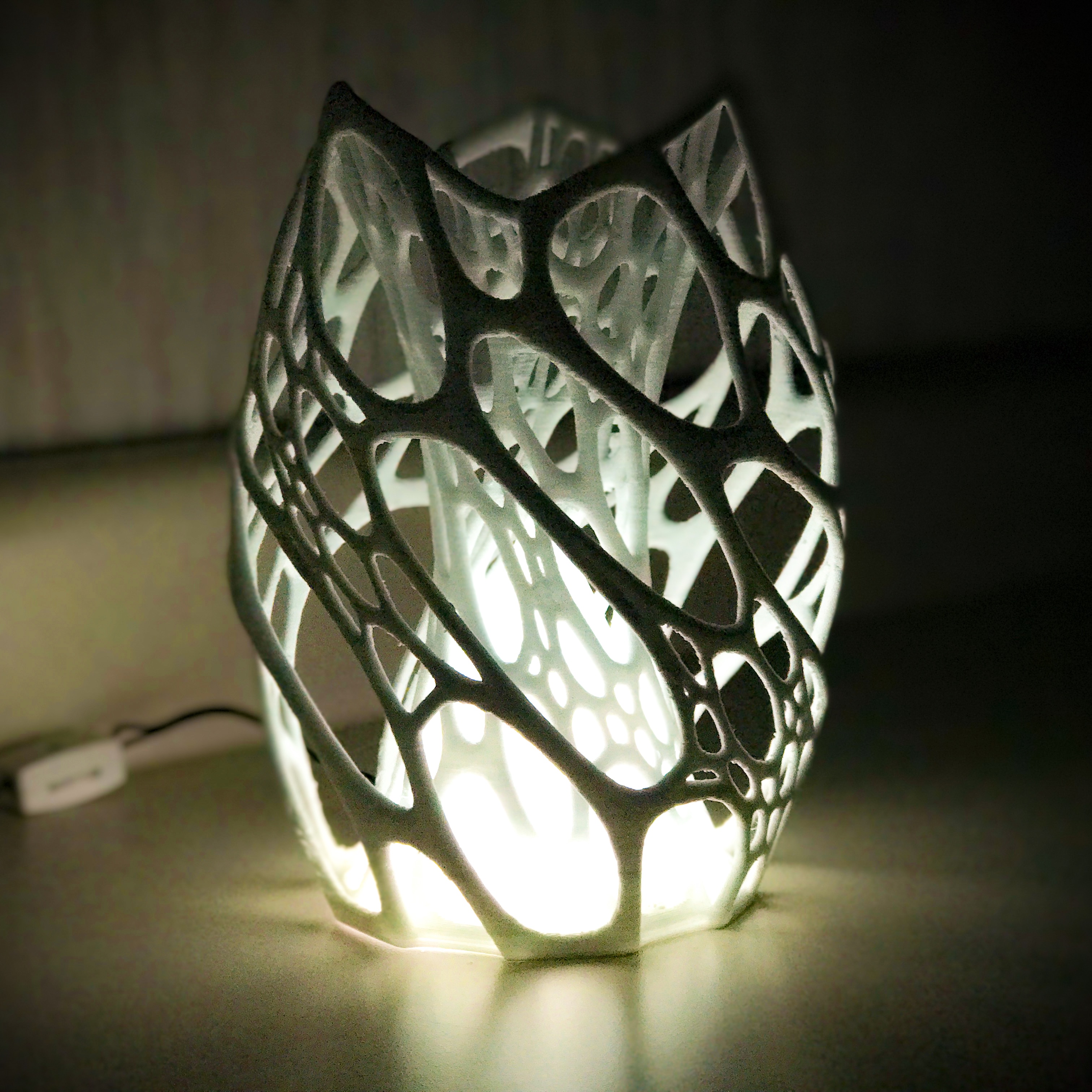 Cellular Lamp w/ Cone Diffuser & LED Compartment