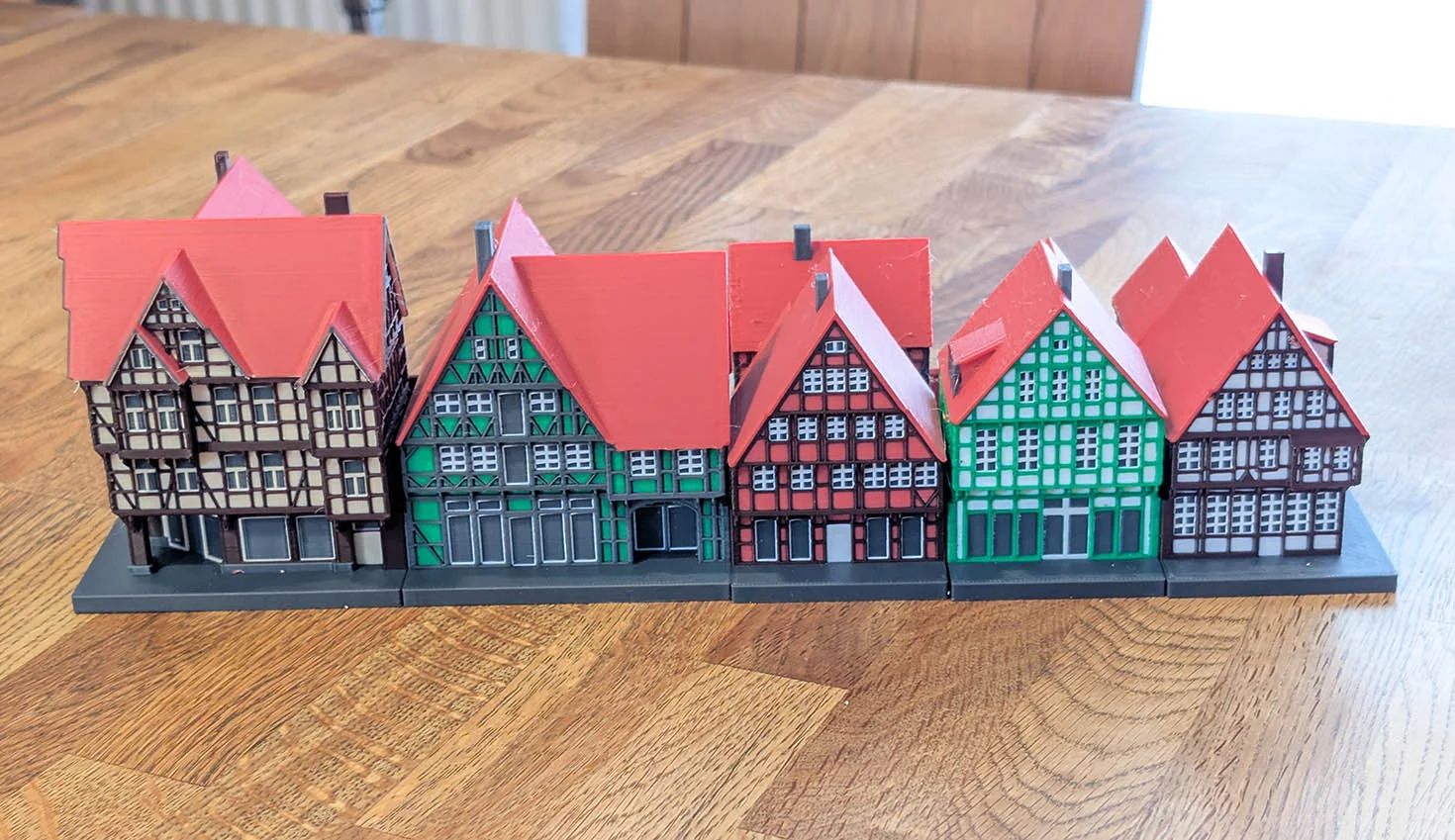Five Medieval City Houses for RPG, Model Railway, Diorama