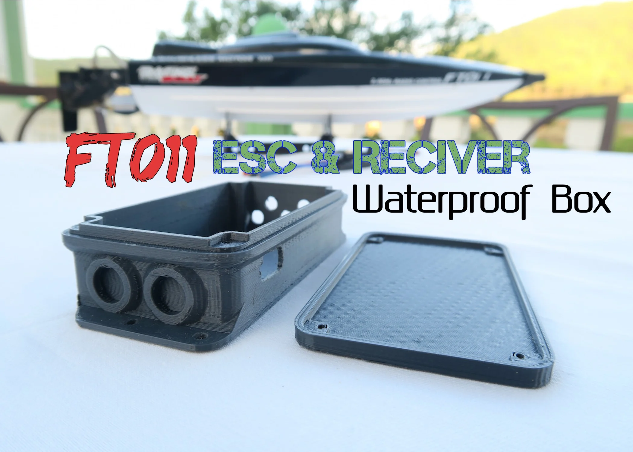Waterproof Box for ESC & Reciver - For FT011 Racing Boat Model {Salt water improvement}