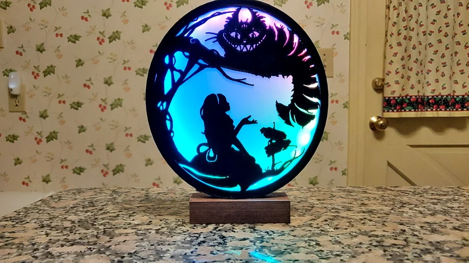Alice in Wonderland Cheshire Cat Silhouette Lamp