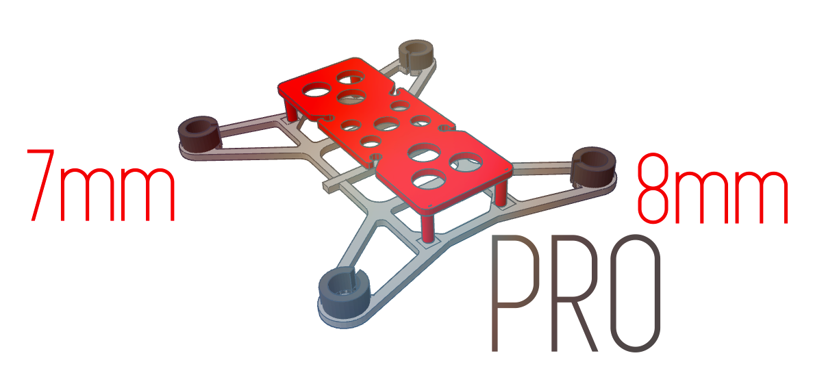 Racing Drone Frame PRO (7/8mm motors version) - My first design