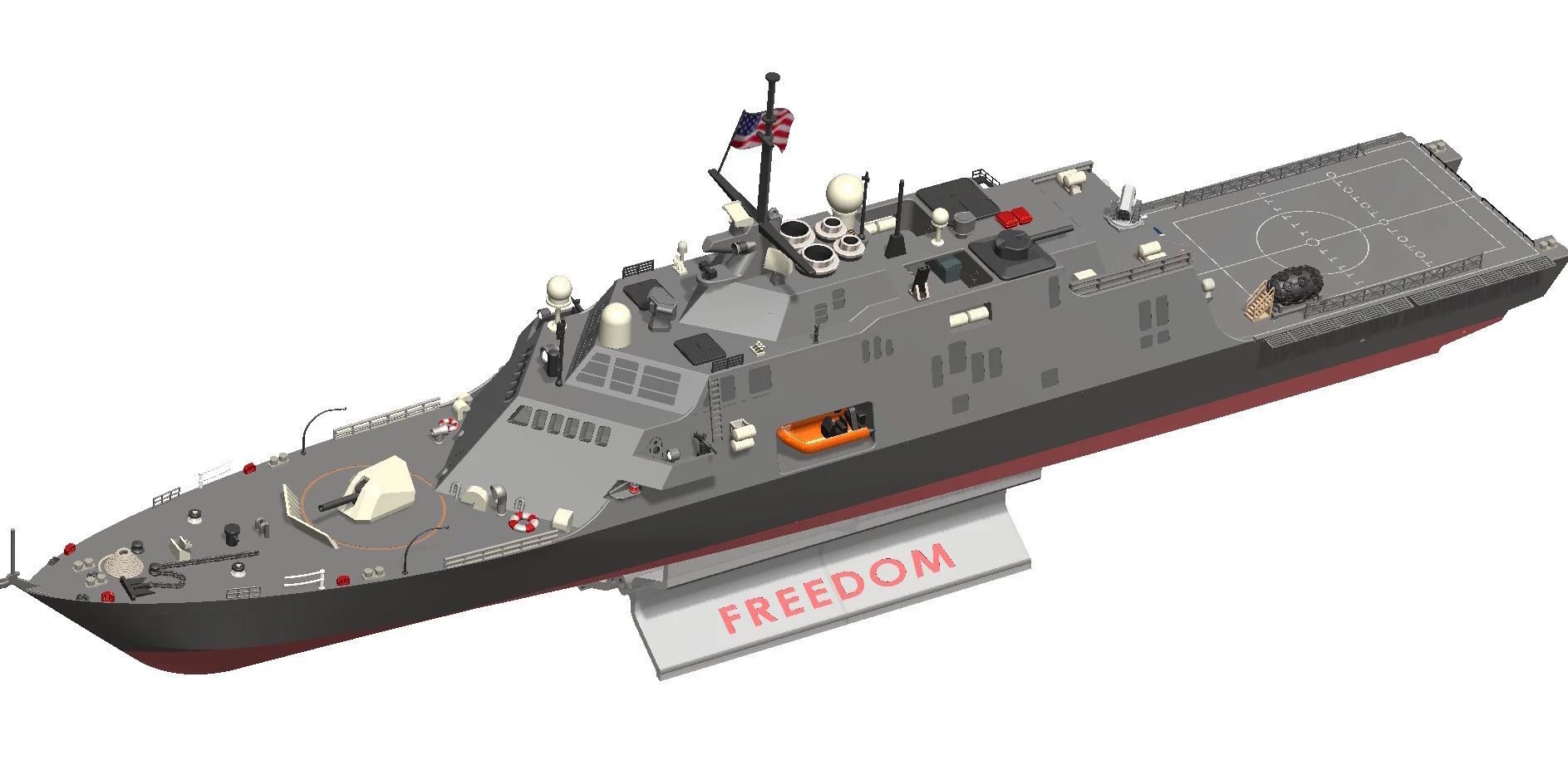 Freedom-Class Littoral Combat Ship – 1:96 Scale | Free Single Piece Display Model
