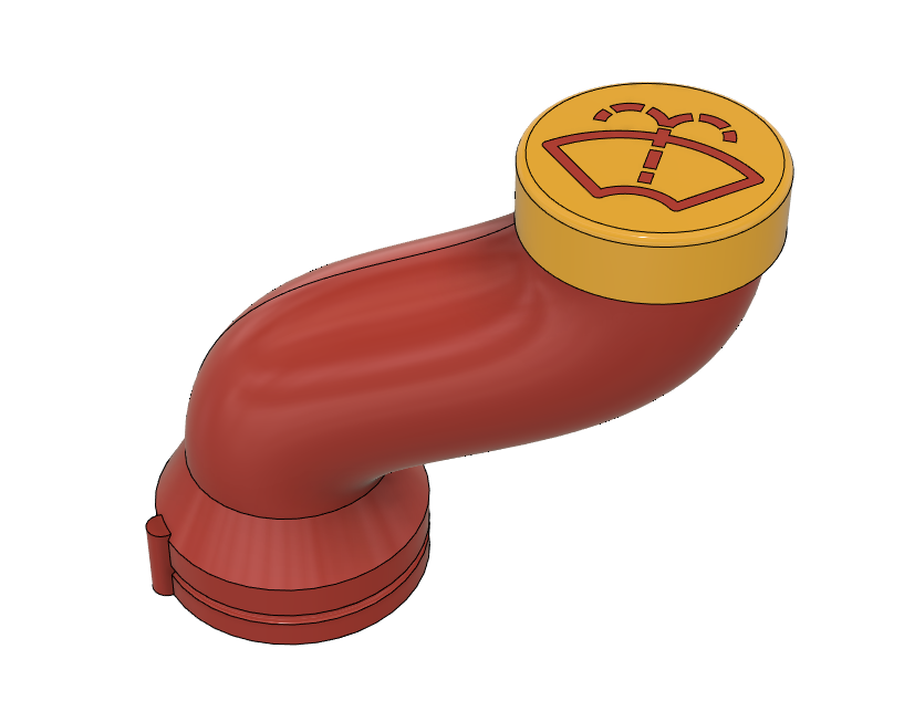 Alfa Romeo 147 - Windscreen wiper washer water tank spout [with Fusion 360 source file]