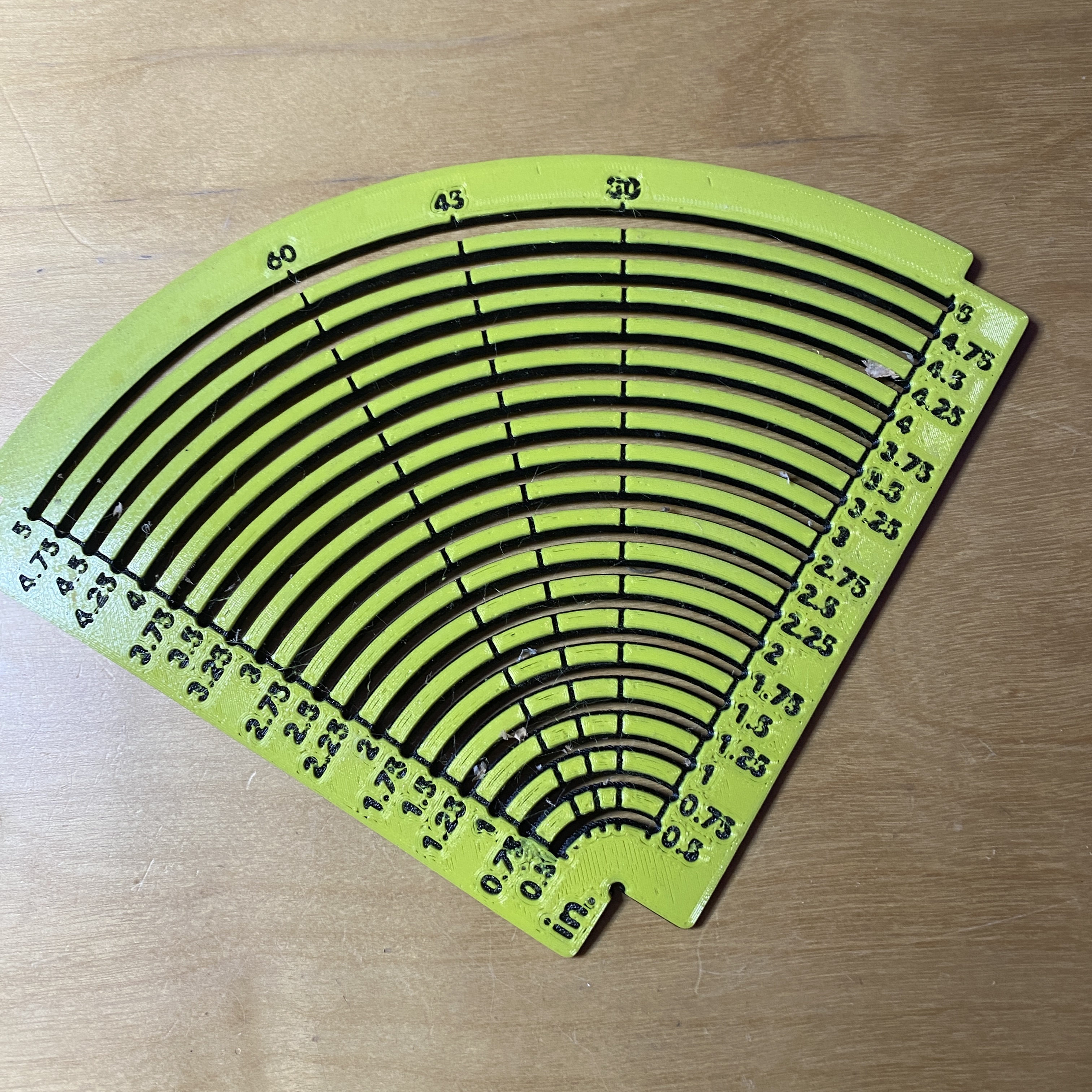 Woodworker's 90 degree arc template with OpenSCAD source