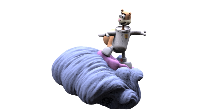 SandyCheeks Clam surfing