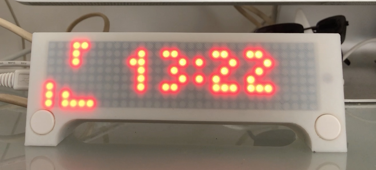 ESP8266 Wemos Clock with buttons and brightness sensor