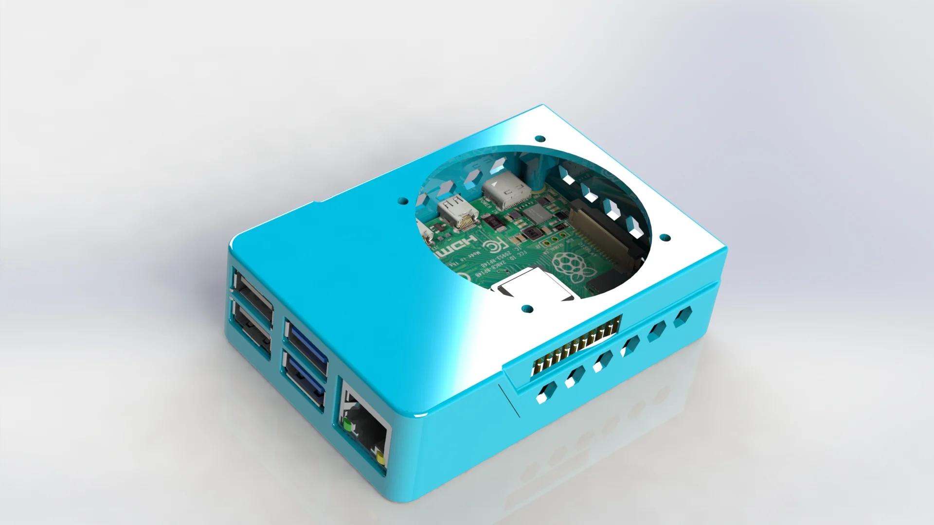 Raspberry Pi 4 B GPIO / Octoprint Ready Case! Includes Slim Top & VESA Mount!