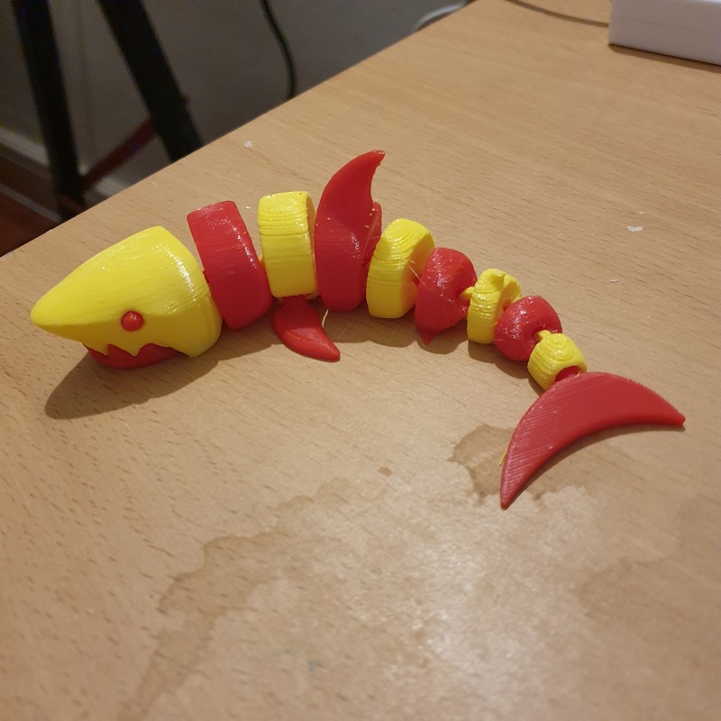2 color articulated shark remix
