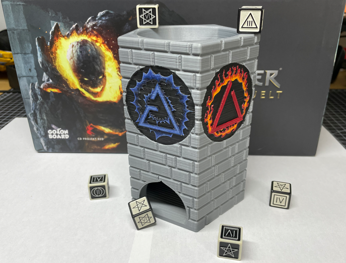 Witcher Signs Dice Tower (no supports)