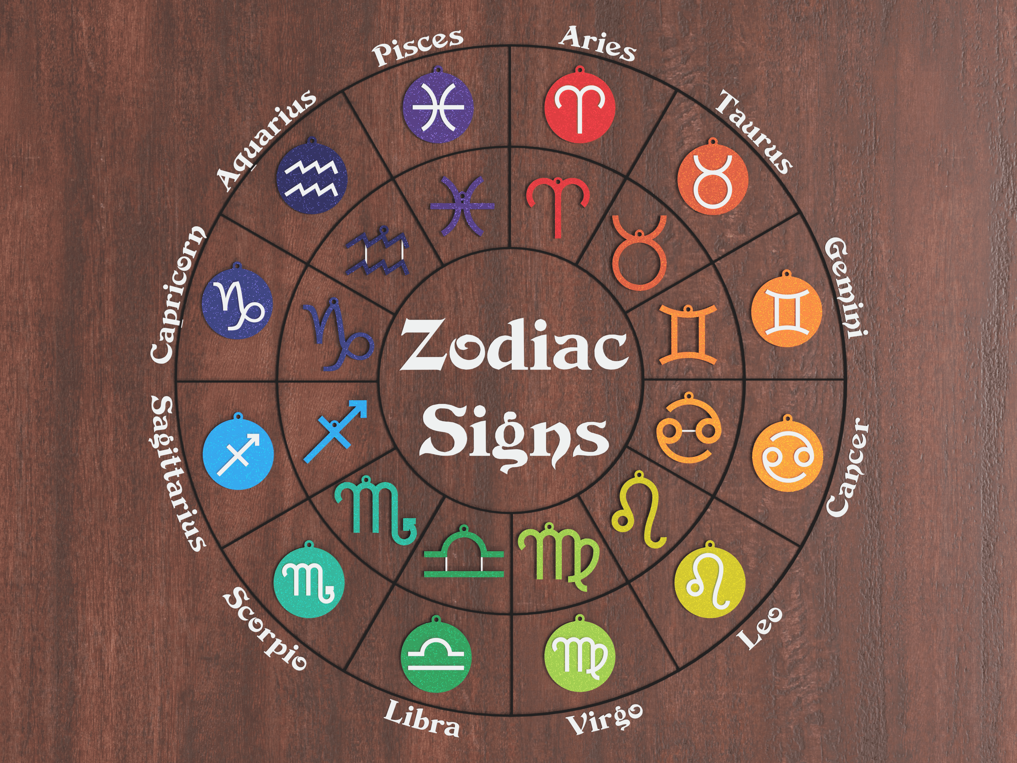 Zodiac signs earrings pendants