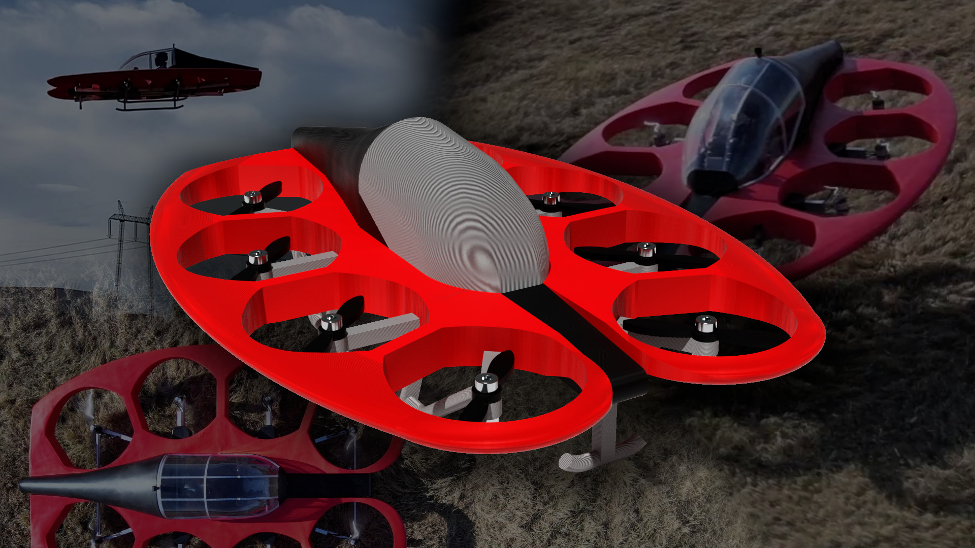 PR-DC Flying Car 3D Printing Model