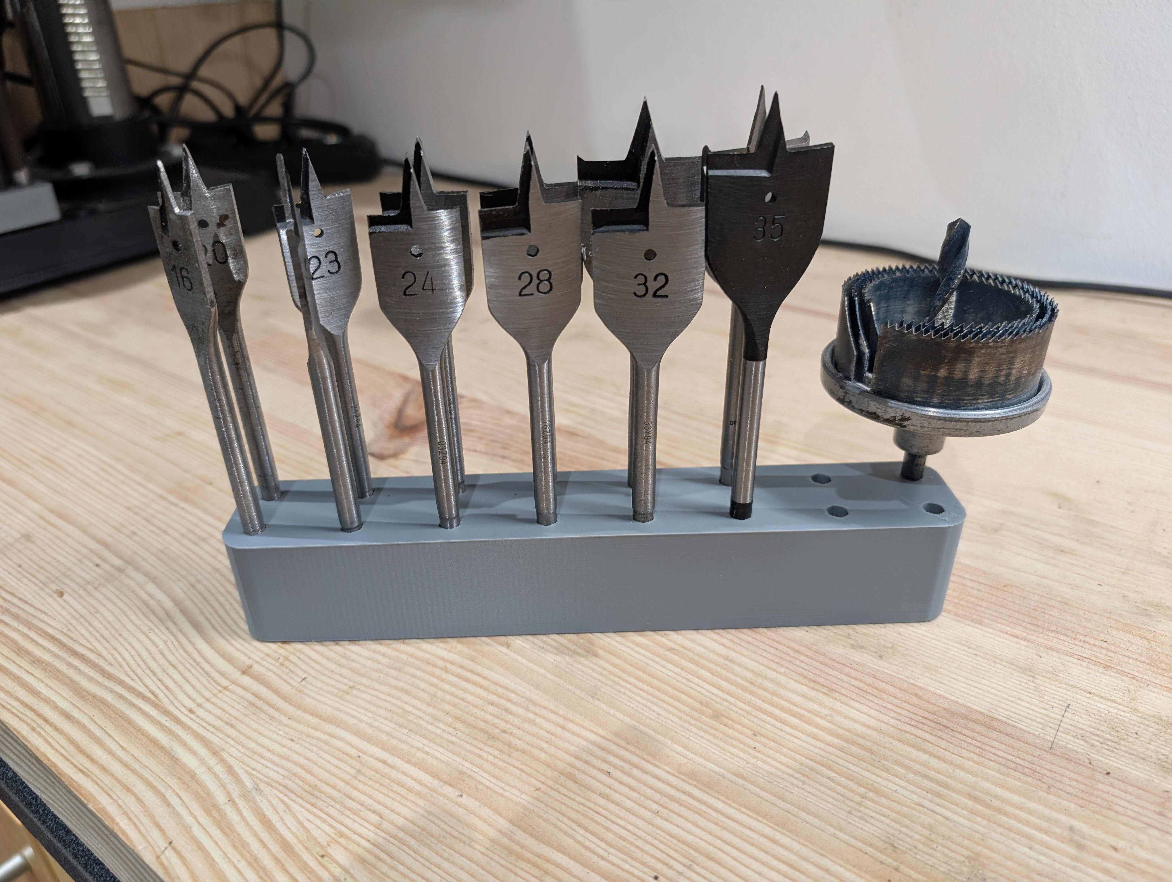 Large Hex Bit Organizer 16 Slots for Wood Spade Bits