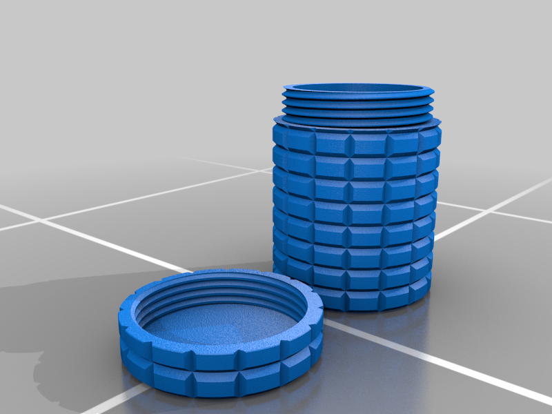 Ridged Container with Threaded Lid
