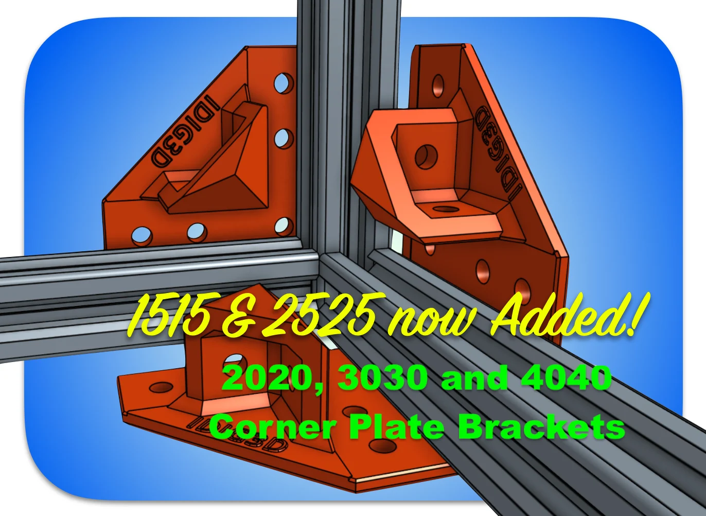 Extrusion Corner Plate Brackets for 1515, 2020, 2525, 3030, or 4040